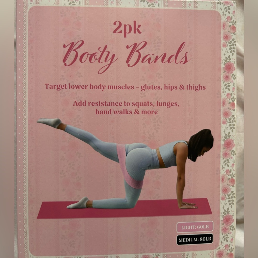 2pk Booty Bands in Pink and Blue